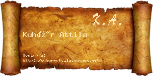Kuhár Attila névjegykártya
