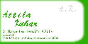 attila kuhar business card